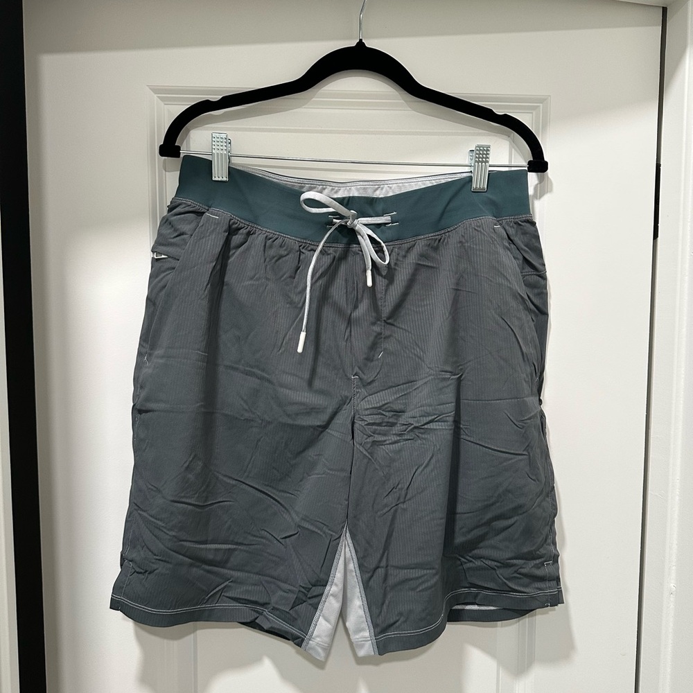 Lululemon Men's Large Grey T.H.E. Shorts Lined 9” Shorts